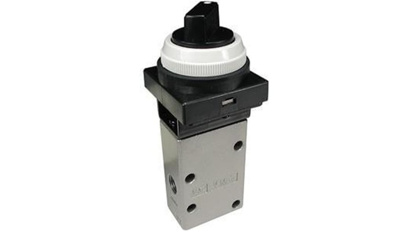 Válvula mecánica 3-port Valve SMC, Control mediante Botón Pulsador, G 1/8, Presión Máxima 8bar