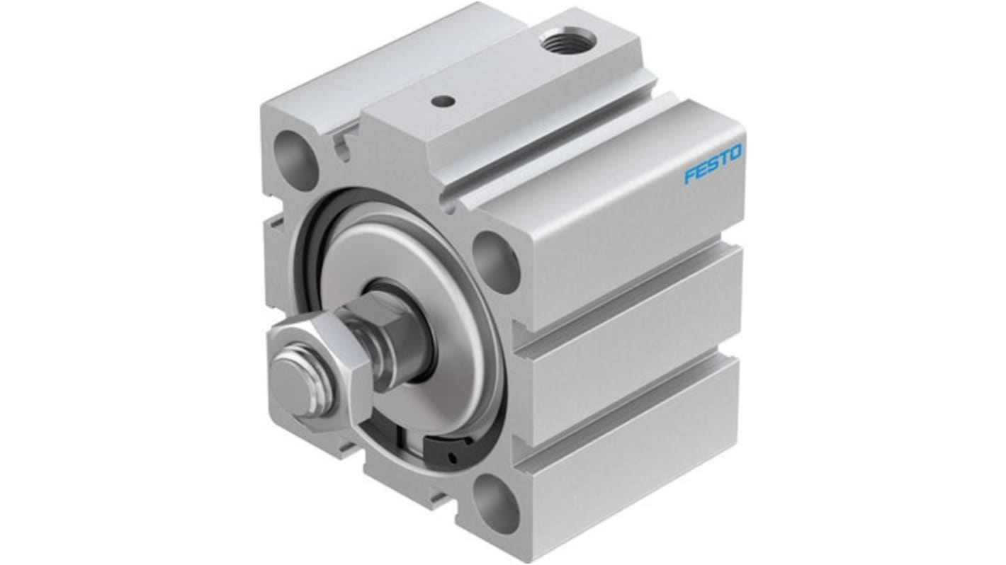 AEVC 188256 Pneumatik-Kompaktzylinder Einfach wirkend mit Rückstellfeder, Bohrung Ø 50mm / Hub 10mm