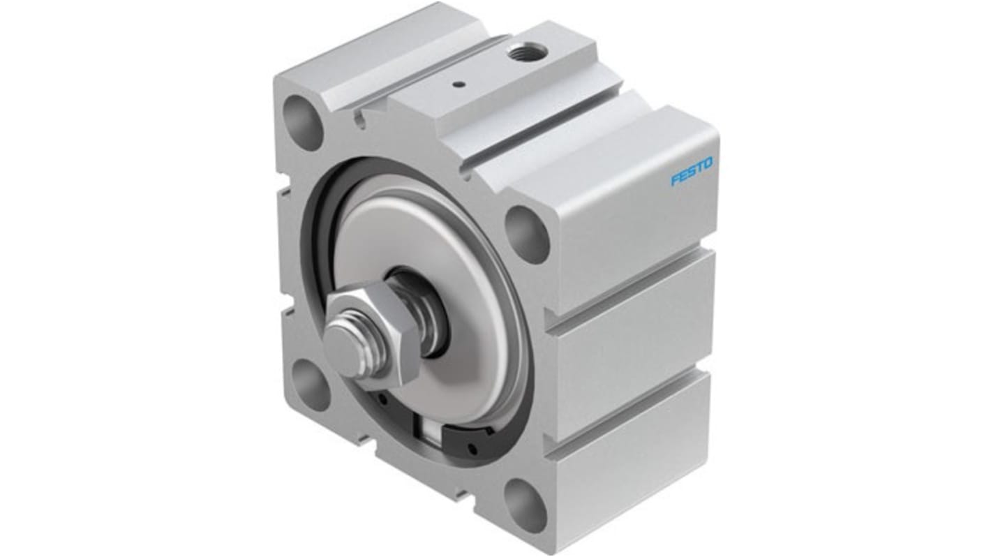 AEVC 188306 Pneumatik-Kompaktzylinder Einfach wirkend mit Rückstellfeder, Bohrung Ø 80mm / Hub 10mm