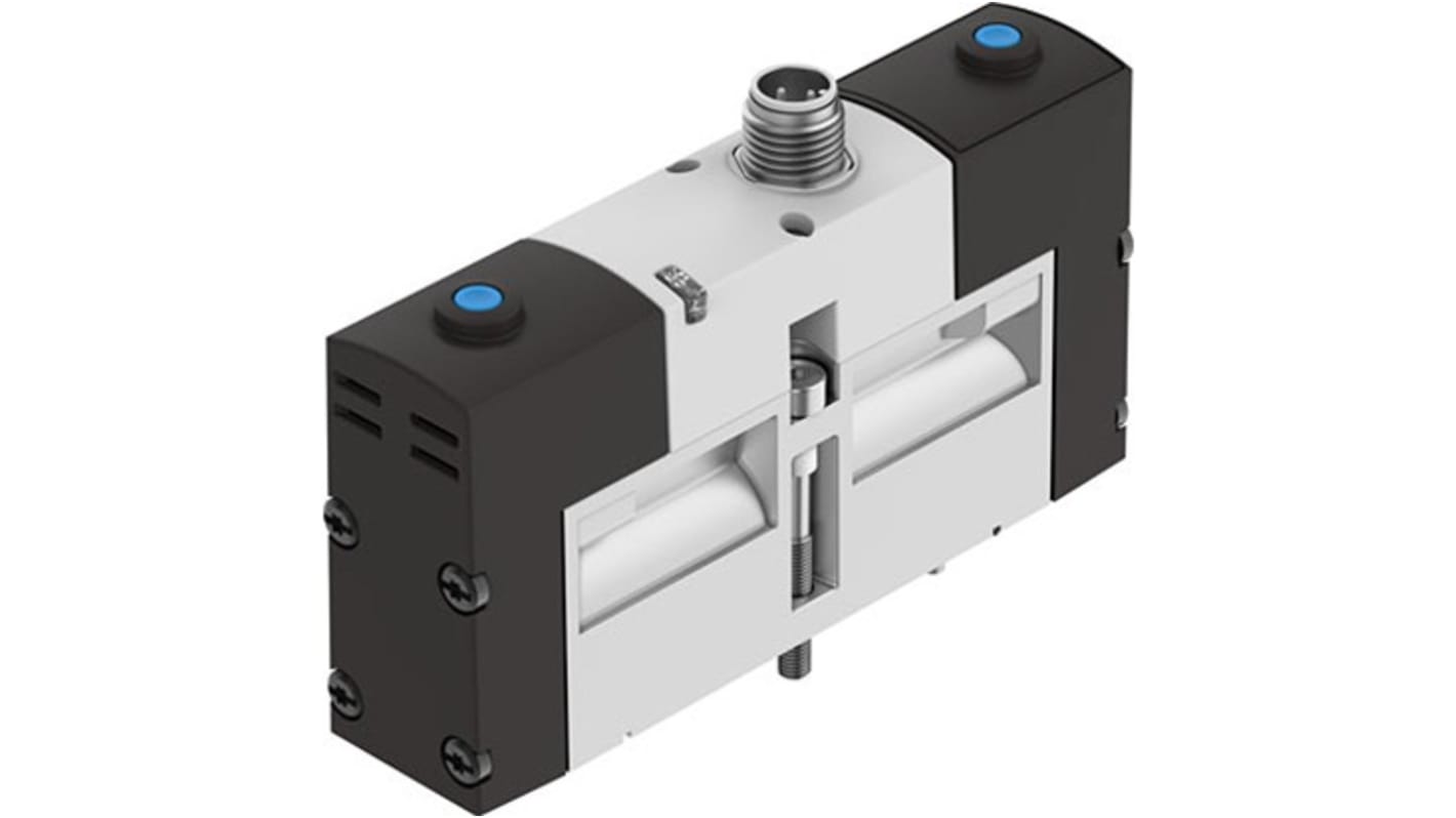 Electroválvula neumática Festo, Serie VSVA, Rosca M12, Función Monostable, Open, Sistemas eléctricos