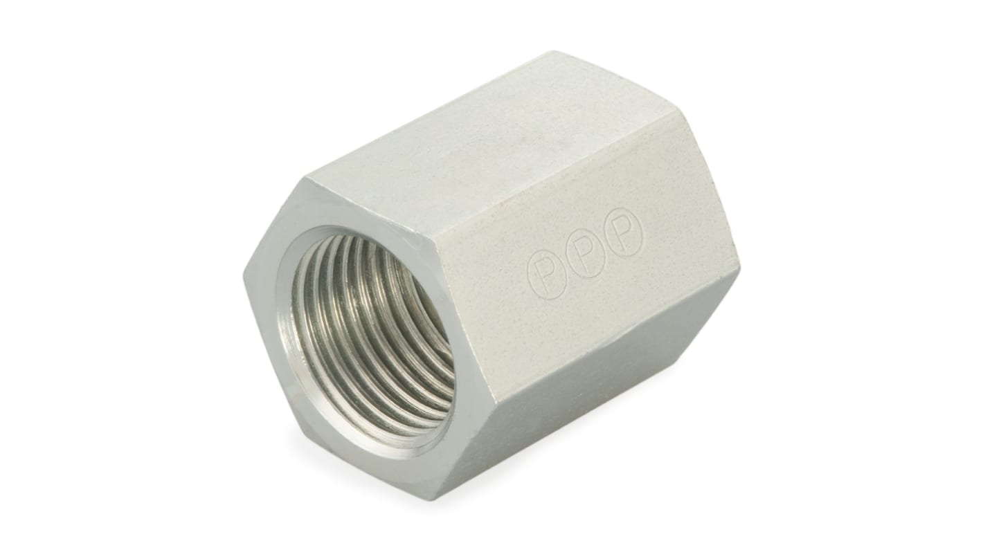 Parker Hydraulic Straight Threaded Adaptor 1/2-14 BSPP Female to BSPP 1/4-19 Female, 1/4GG44MS