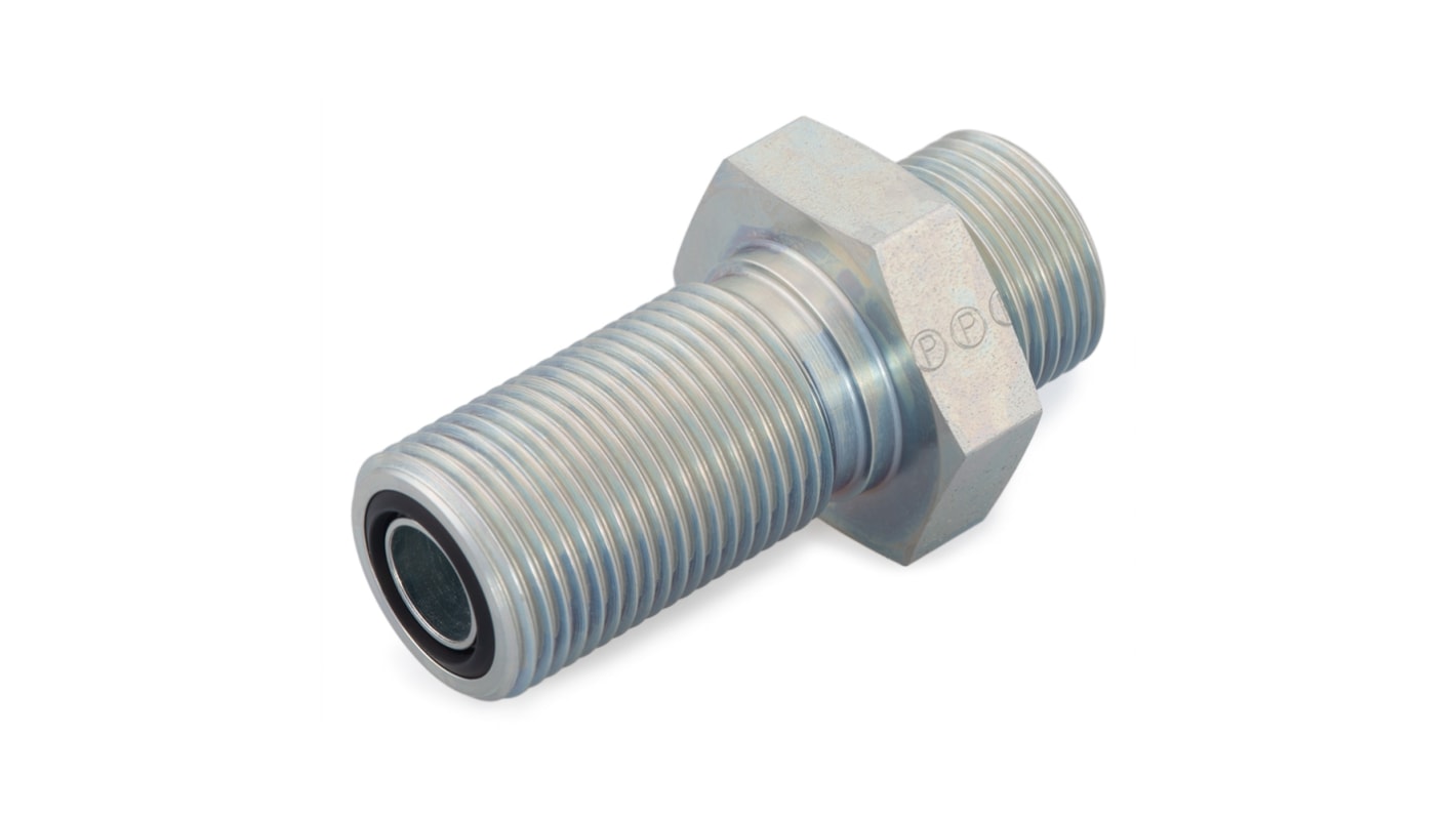 Parker Hydraulic Bulkhead Compression Tube Fitting 3/4 in Male to 3/4 in Male, 12WMLOWLNMLS