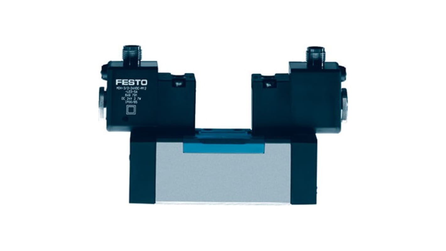 Festo 5/2-Way, Bistable, Dominant Pneumatic Solenoid/Pilot-Operated Control Valve - Electrical G 1/4 JMDDH Series 24V dc