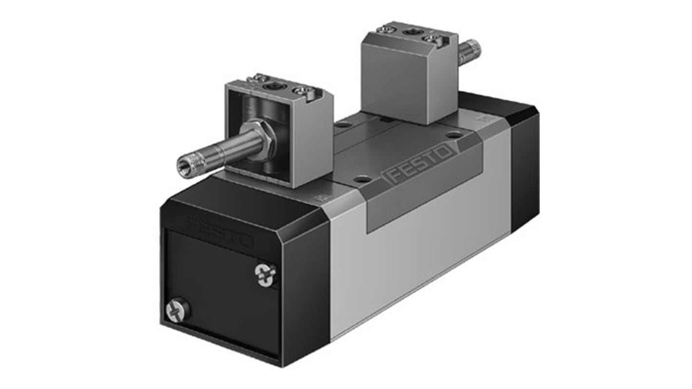 Festo 5/3 Exhausted Pneumatic Solenoid/Pilot-Operated Control Valve - Electrical G 1/2 MFH Series