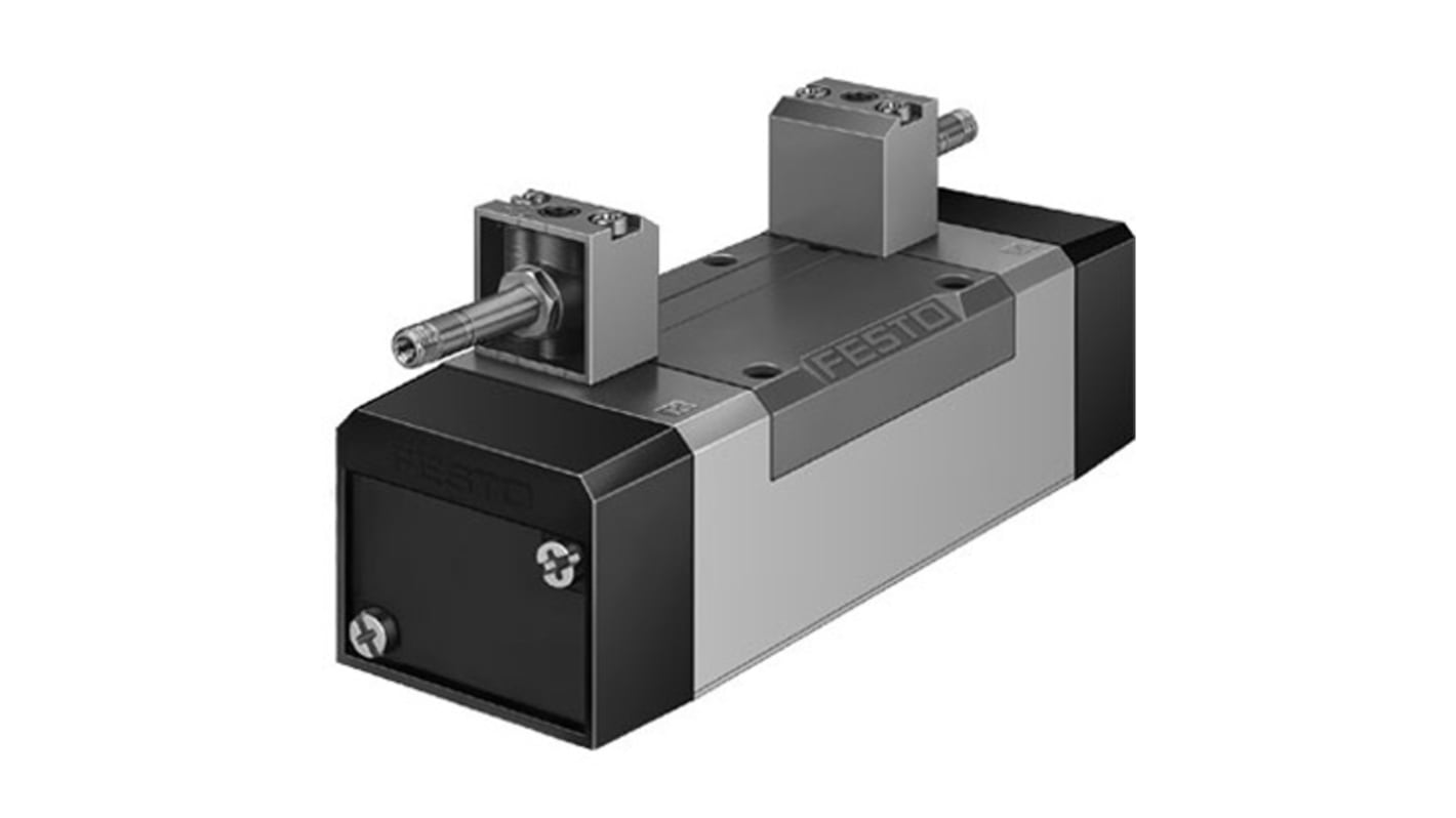 Festo 5/3 Closed Pneumatic Solenoid/Pilot-Operated Control Valve - Electrical G 1/2 MFH Series 24V dc