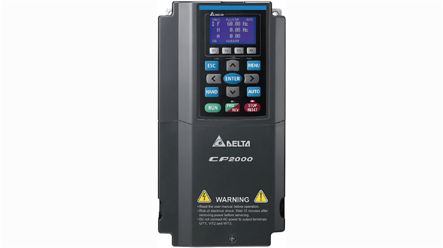 Delta Electronics Variable Speed Drive, 5.5 kW, 3 Phase, 460 V, 13/10.5 A, CP2000 Series