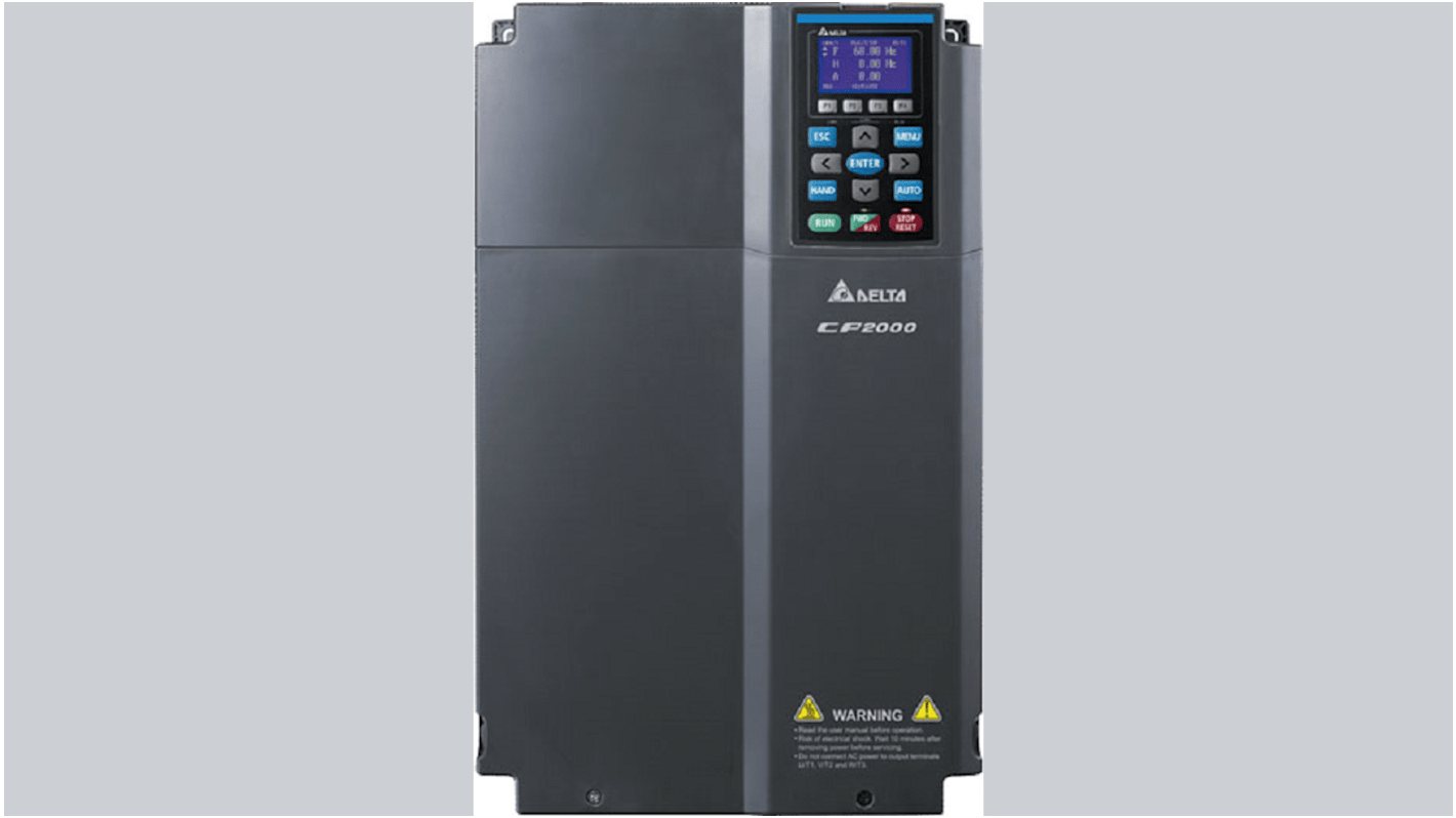 Delta Electronics Variable Speed Drive, 30 kW, 3 Phase, 460 V, 60/45 A, CP2000 Series