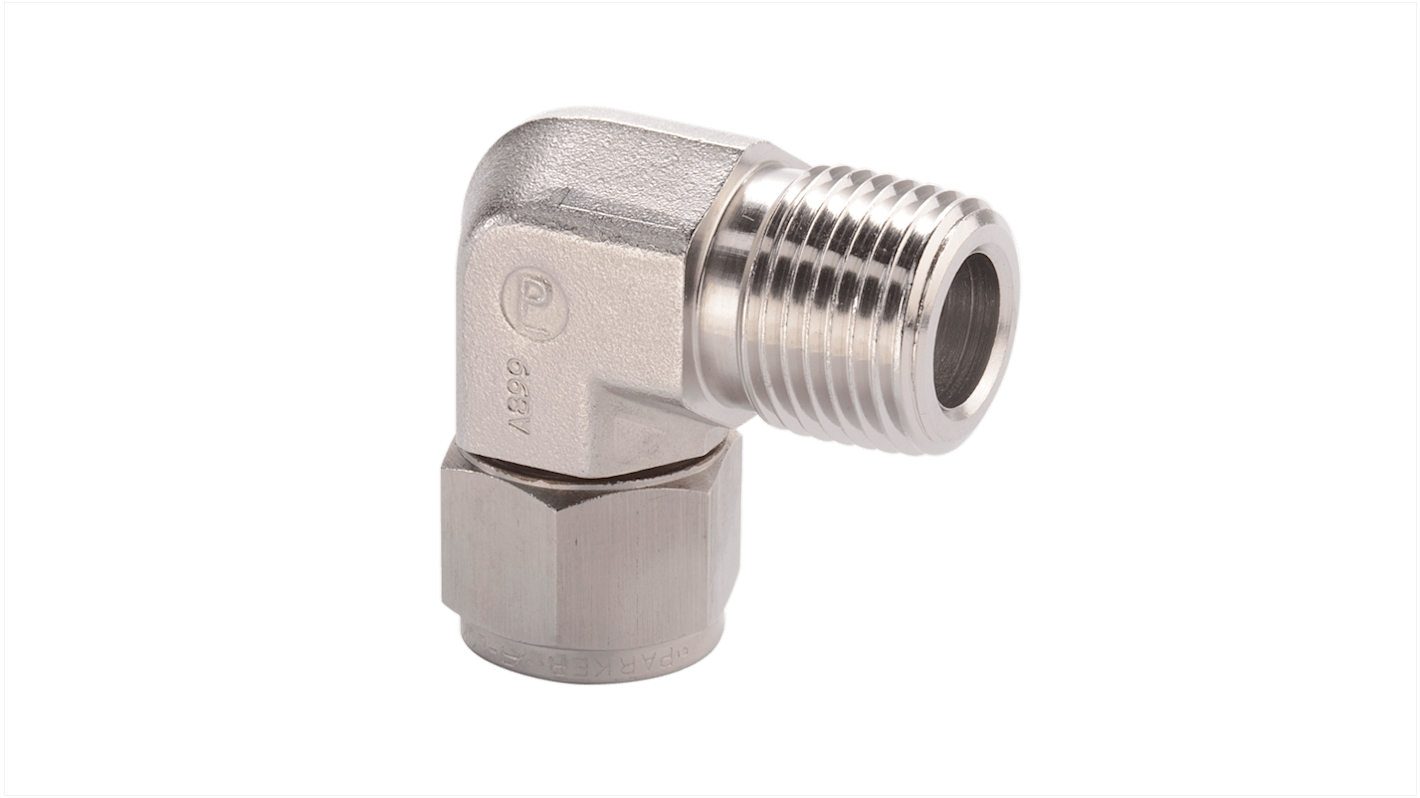 Racor hidráulico, Parker, M8MSEL1/4K-316, Connector A BSPT 1/4 macho