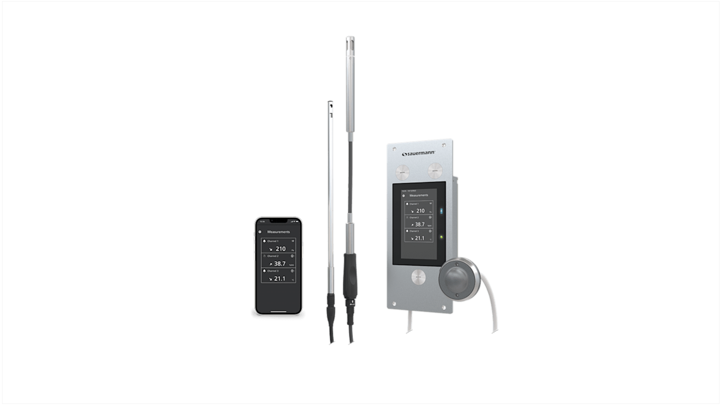 Registrador de datos SAUERMANN. Si-CPE320, para Velocidad de Aire, Presión, Temperatura, interfaz RS485