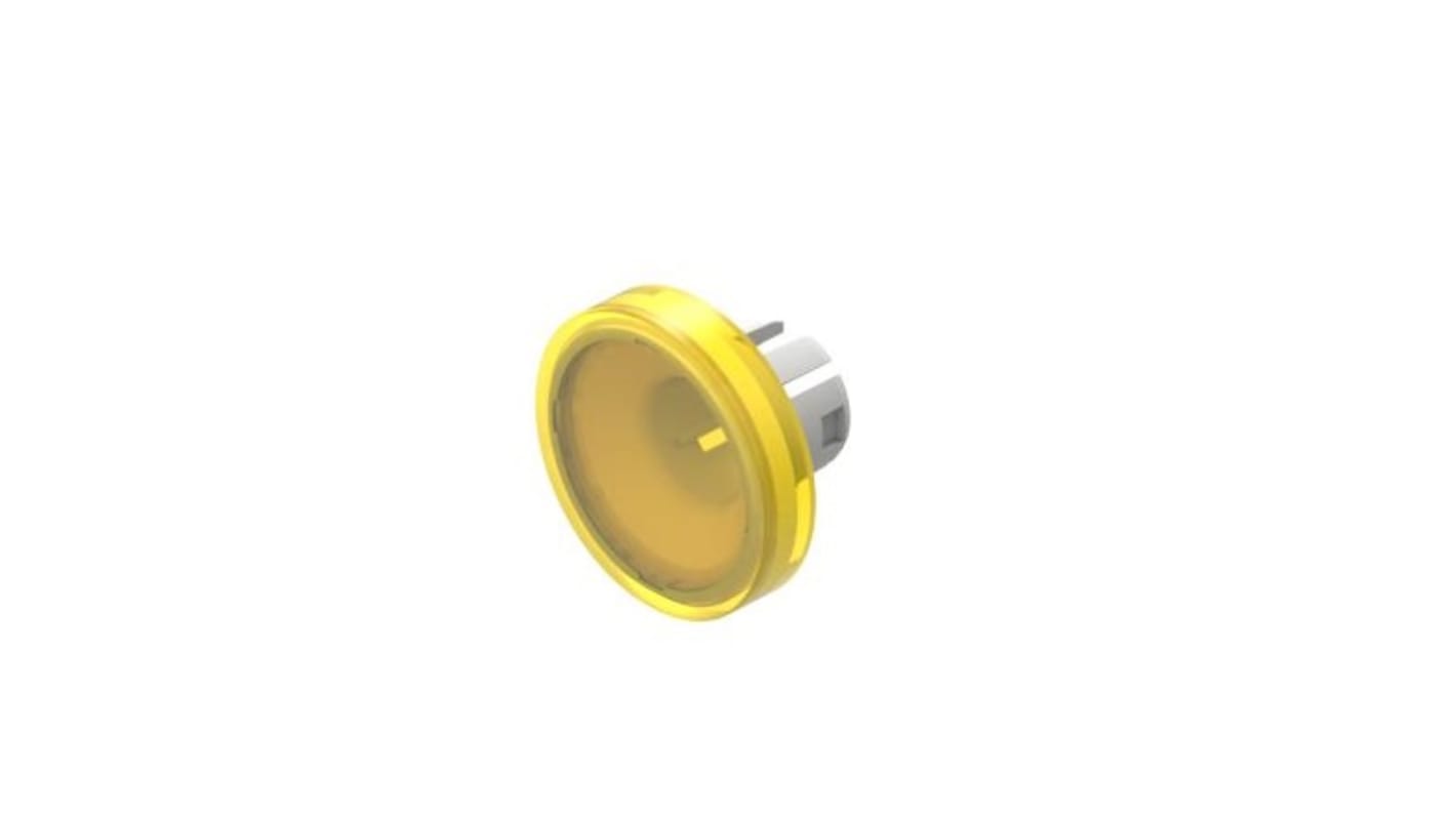 Indicator Lens Flat Style, Yellow, 15.8mm diameter