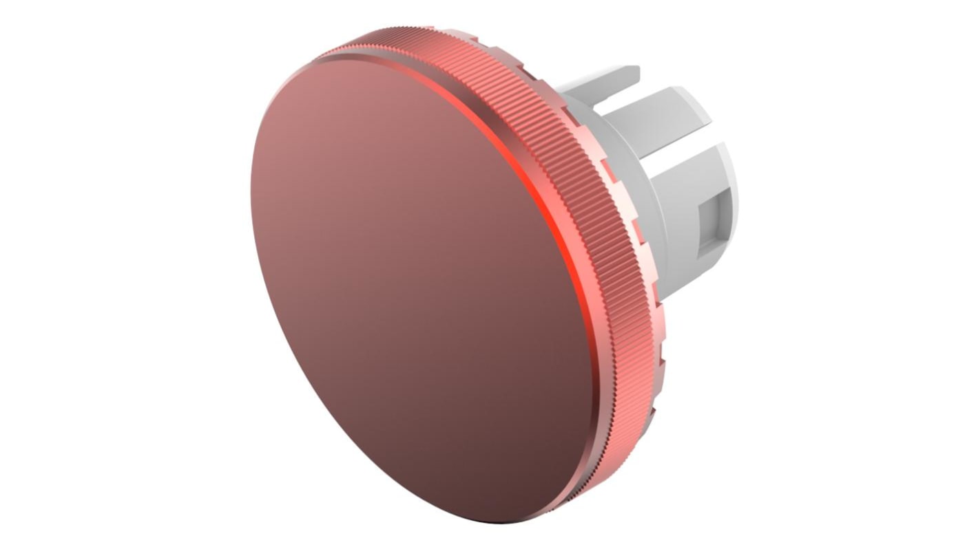 Indicator Lens Flat Style, Red, 19.7mm diameter