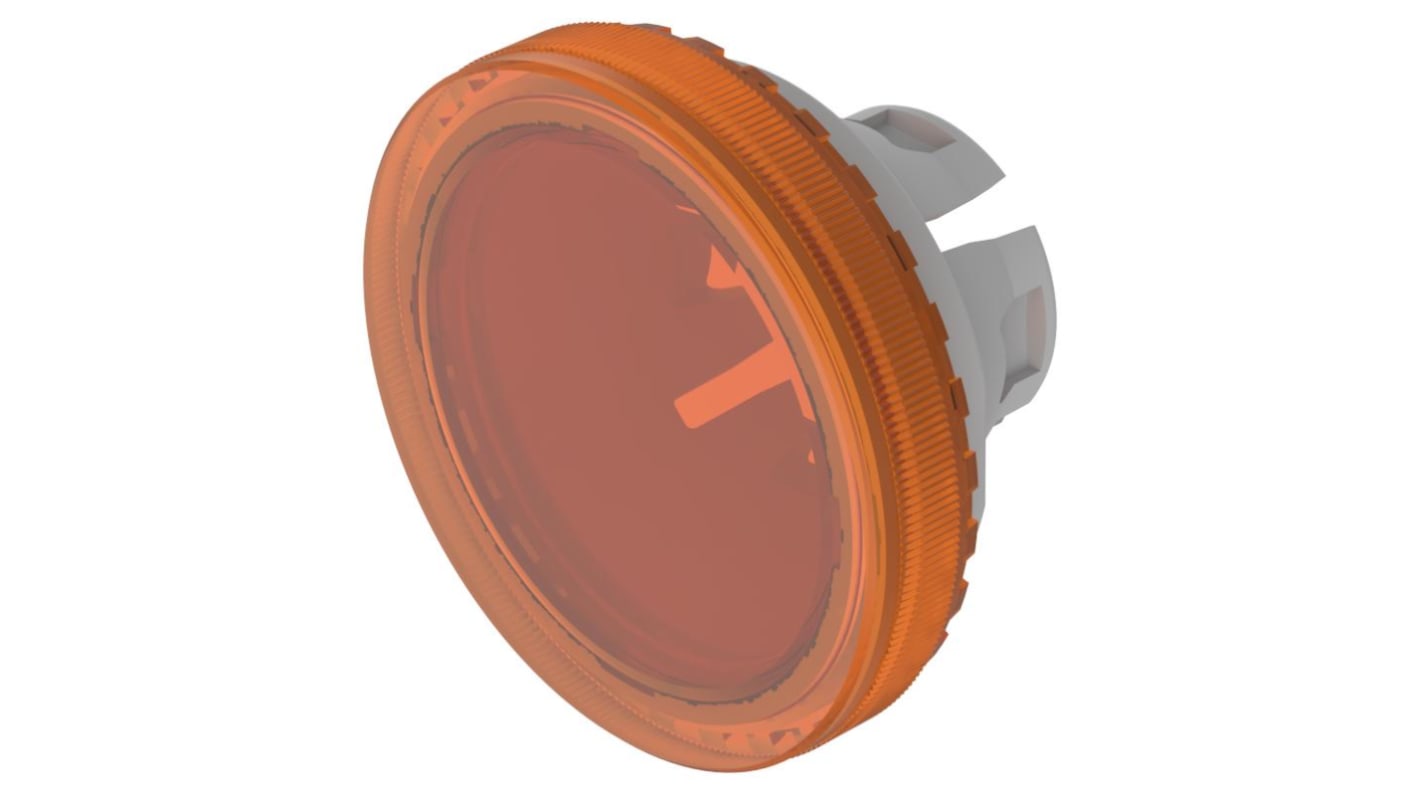 Indicator Lens Flat Style, Orange, 19.7mm diameter