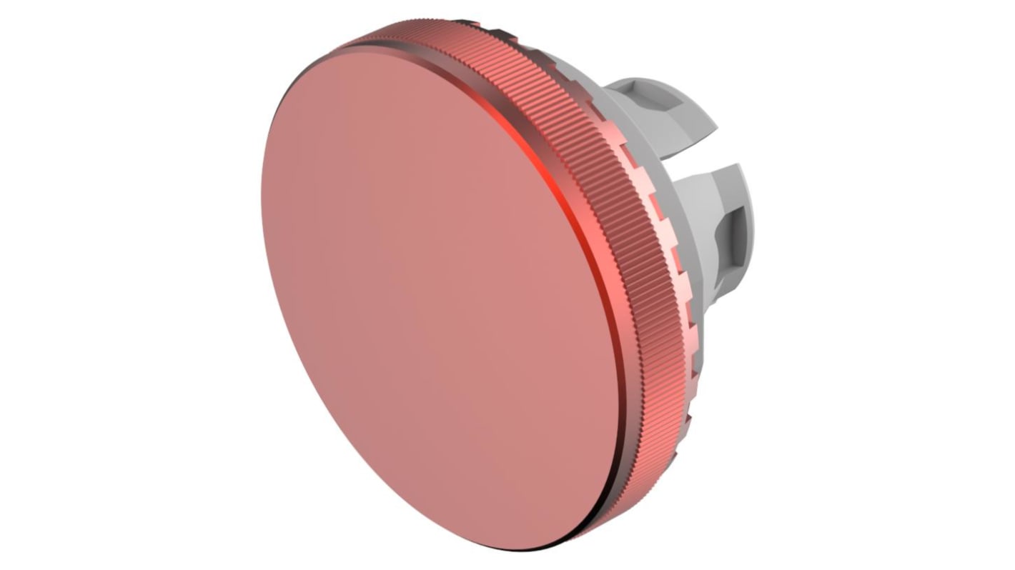 Indicator Lens Flat Style, Red, 19.7mm diameter