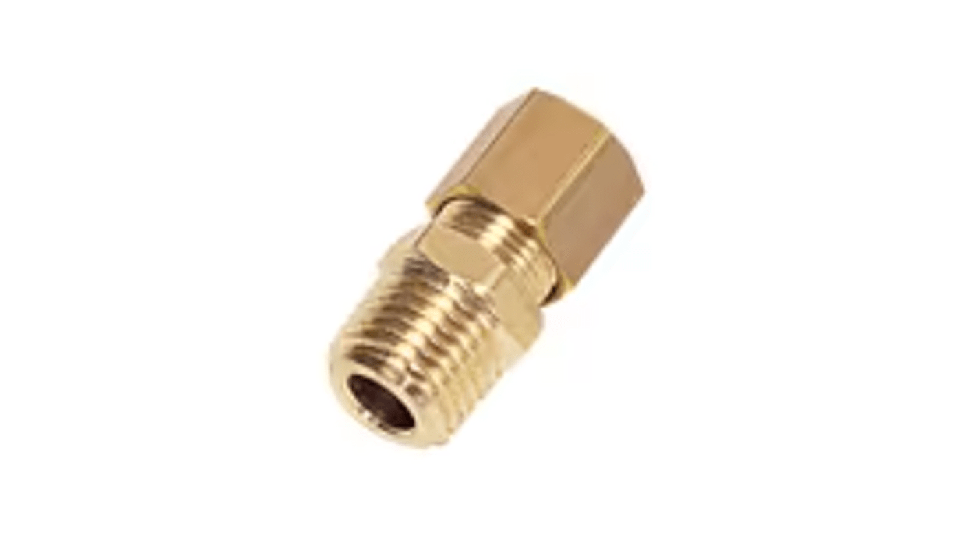 Legris Brass Pipe Fitting, Straight Push Fit Compression Olive, Male BSPT 1/2in BSPT 1/2in 18mm