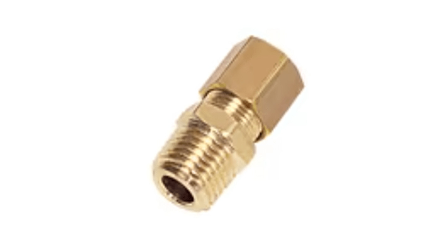 Legris Brass Pipe Fitting, Straight Push Fit Compression Olive, Male BSPT 3/4in BSPT 22mm