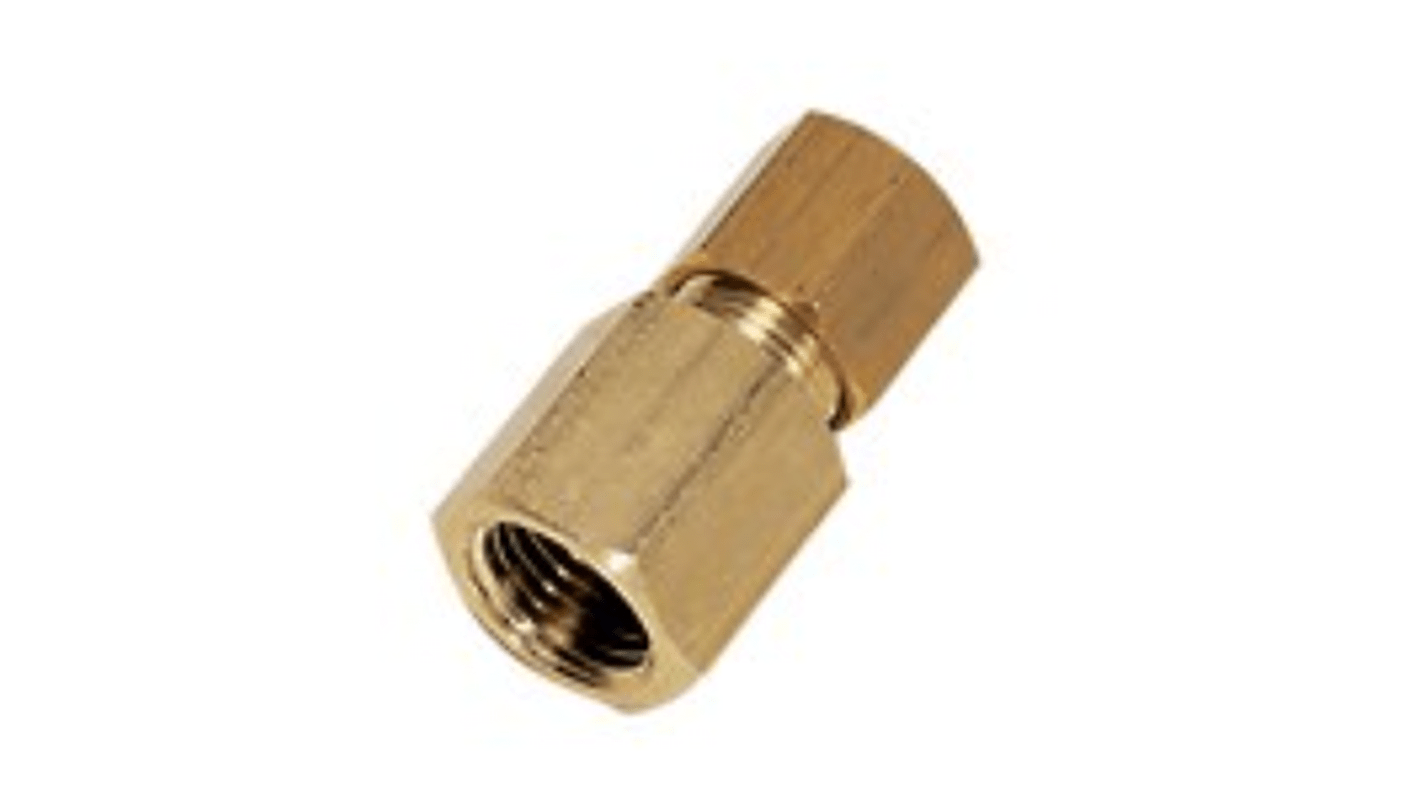 Legris Brass Pipe Fitting, Straight Push Fit Compression Olive, Female BSPP 1/4in BSPP 1/4in 5mm