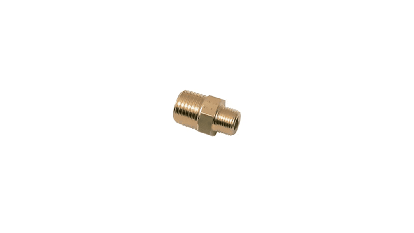 Legris Brass Pipe Fitting, Straight Push Fit Compression Olive, Male 1in to Male BSPT 1in