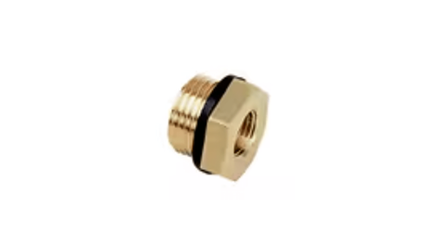 Legris Brass Pipe Fitting, Straight Push Fit Reducer, Male 3/4in to Female BSPP 3/8in