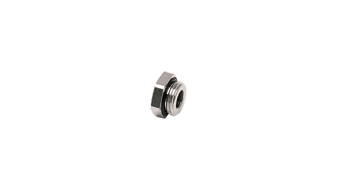 Legris Brass Pipe Fitting, Straight Push Fit Reducer, Male BSPP 1/4in to Female BSPP 1/8in