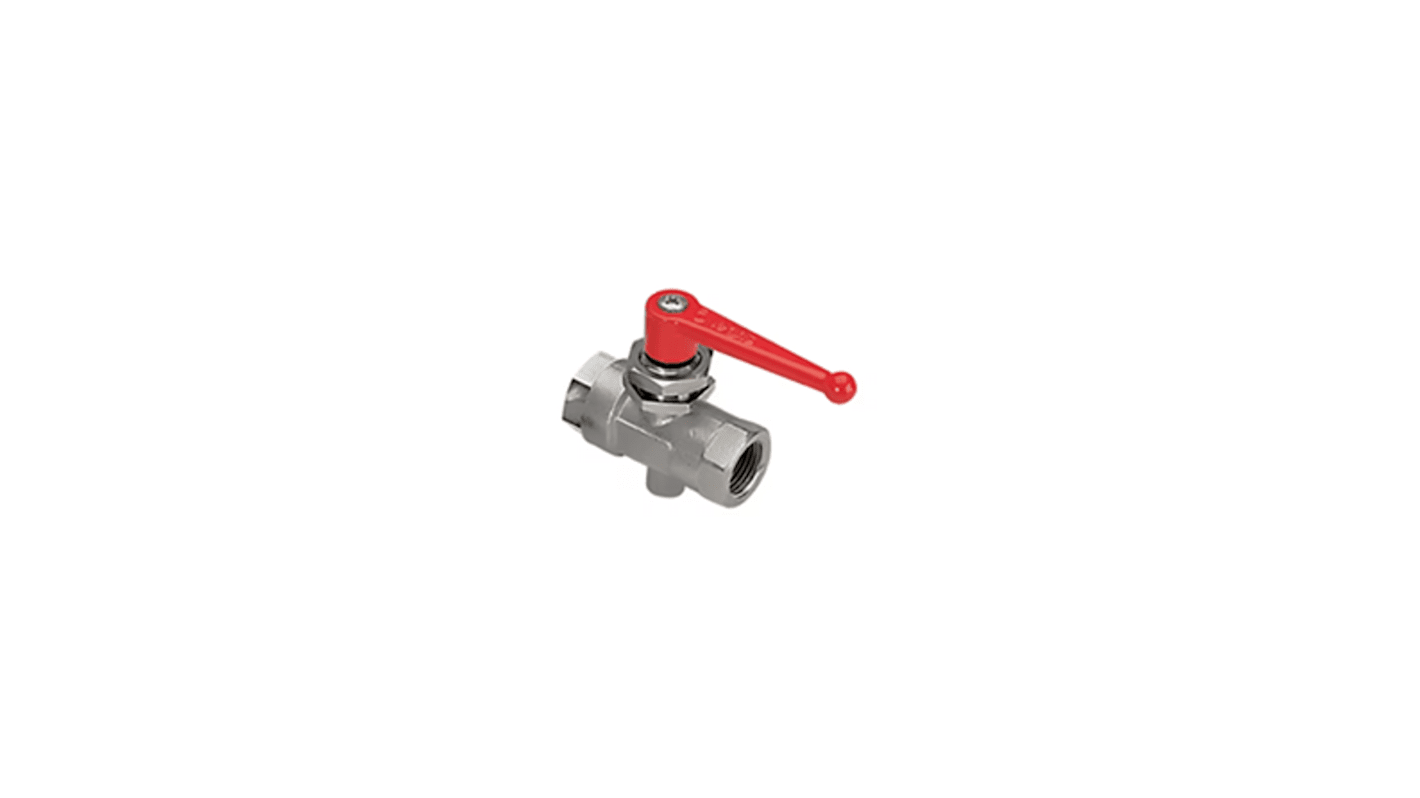 Legris Nickel Plated Brass Ball Valve, Ball Valve, BSPP 1/4in