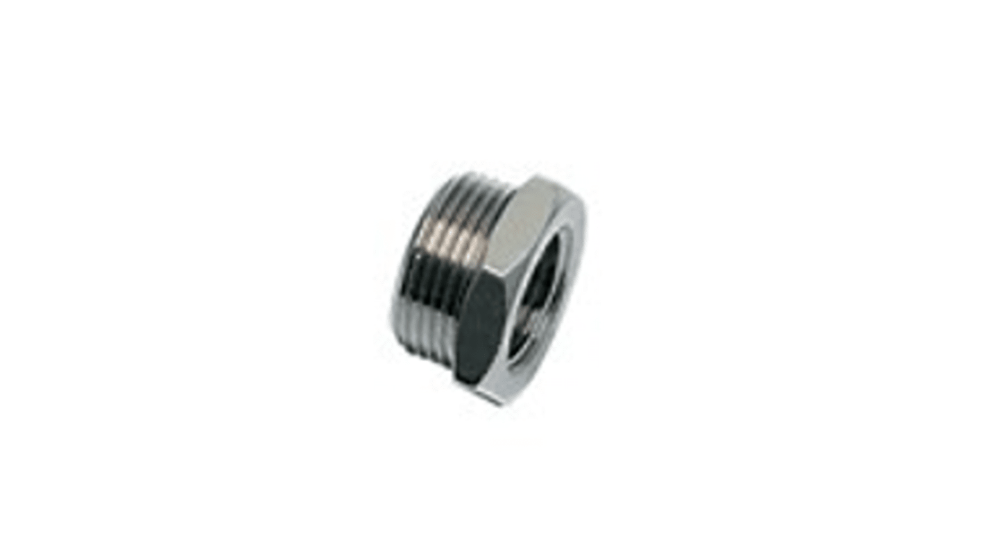 Legris Brass Pipe Fitting, Straight Push Fit Reducer, Male 3/4in to Female BSPP 1/2in