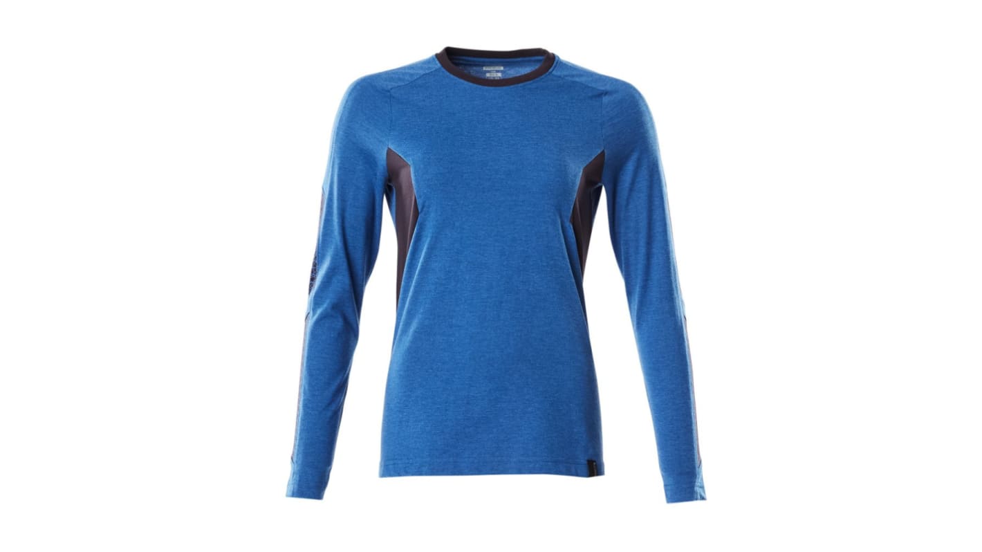 Mascot Workwear Blue, Dark Navy 40% Polyester, 60% Cotton Long Sleeve T-Shirt, UK- XS