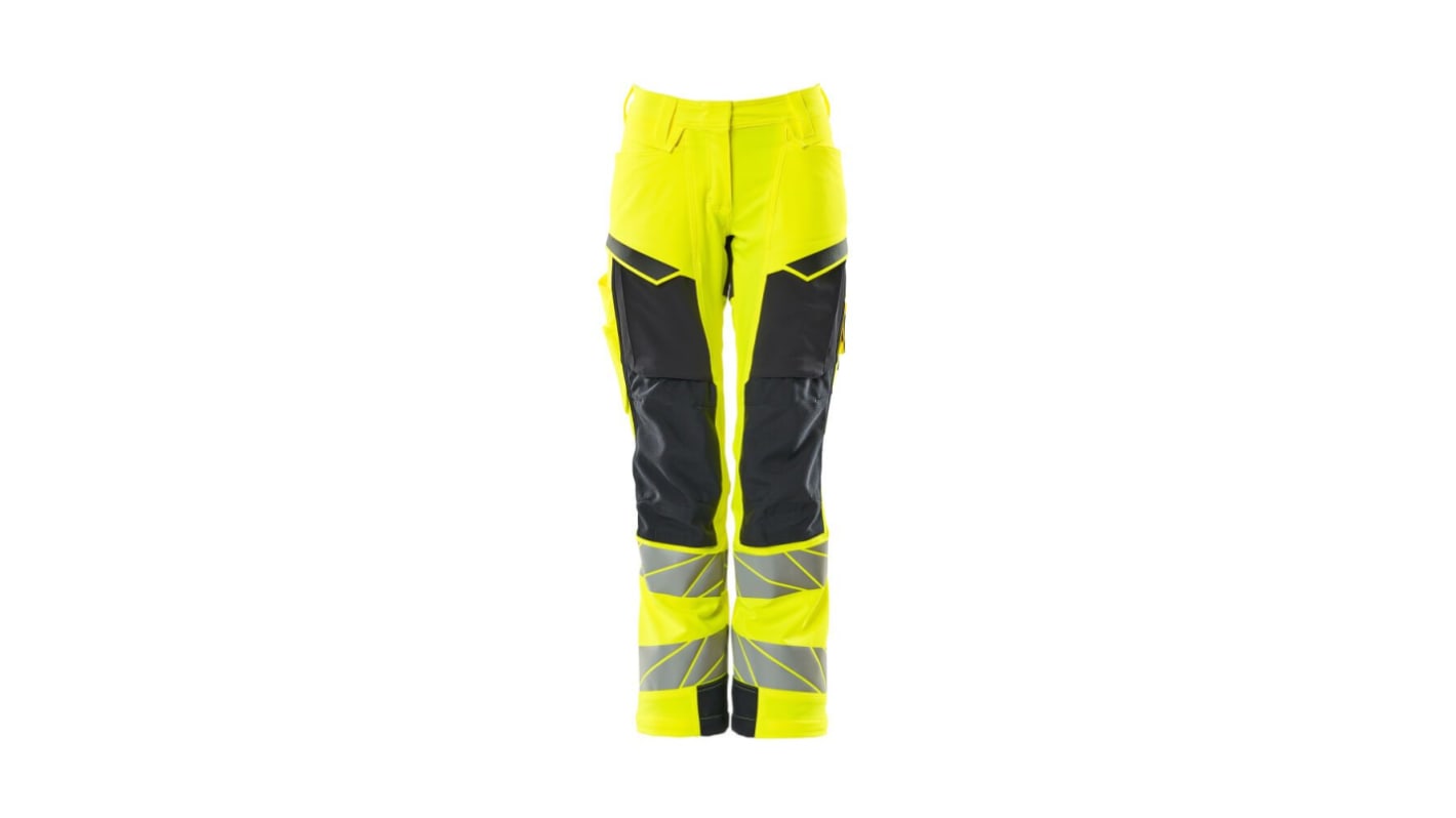 Pantalones de alta visibilidad Mascot Workwear Unisex, talla 98cm, de color Amarillo/Azul marino, Ligero, Hidrófugo