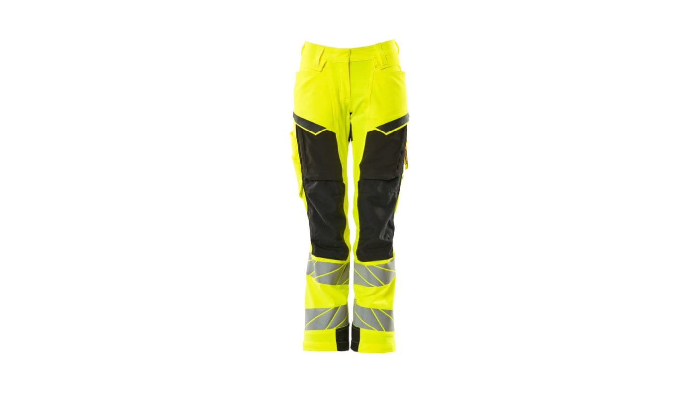 Mascot Workwear 19078-511 Yellow/Black Lightweight, Water Repellent Hi Vis Trousers, 82cm Waist Size