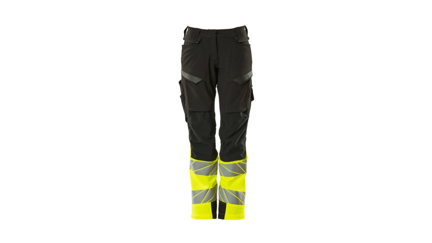 Pantalones de alta visibilidad Mascot Workwear Unisex, talla 104cm, de color Negro, amarillo, Ligero, Hidrófugo
