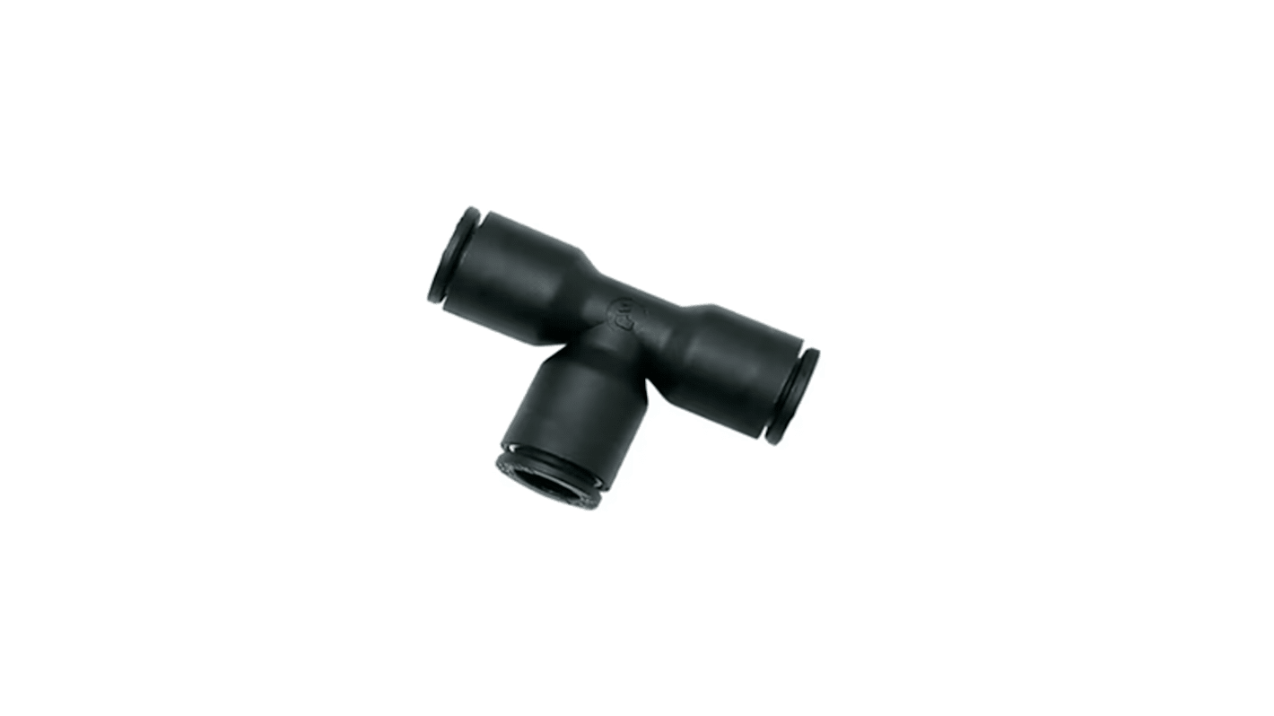 Legris LF 3000 Series Tee Tube-to-Tube Adaptor, 8 mm to Push In 10 mm, Tube-to-Tube Connection Style, 3104 08 10
