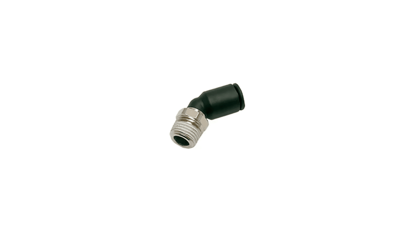 Legris LF 3000 Series Elbow Threaded Adaptor, 6 mm to R 1/8 Male, Threaded Connection Style, 3113 06 10
