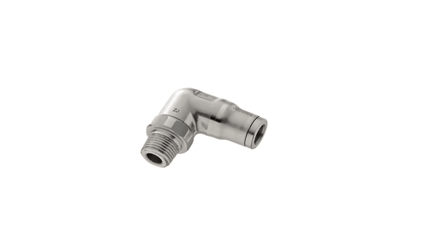 Legris LF 3800 Series Elbow Threaded Adaptor, 6 mm to 1/4 in, Tube-to-Port Connection Style, 3889 06 14