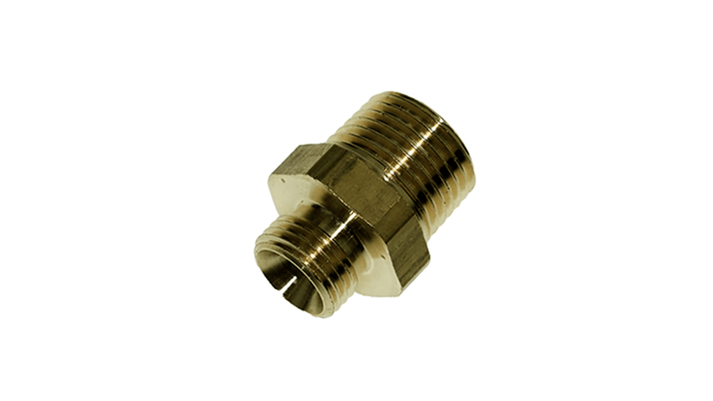 Legris Brass Pipe Fitting, Straight Push Fit Compression Olive, Male BSPT 1/8in to Male BSPT