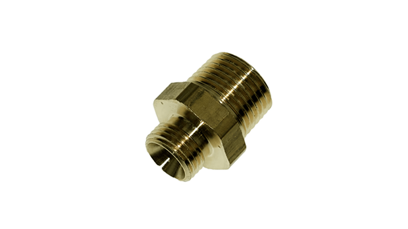Legris Brass Pipe Fitting, Straight Push Fit Compression Olive, Male BSPT 3/8in to Male BSPT 3/8in