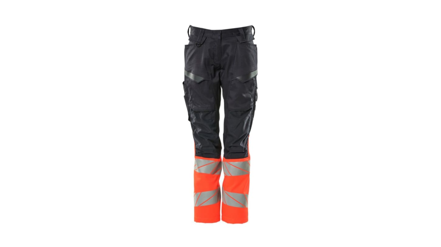 Pantalones de alta visibilidad Mascot Workwear Unisex, talla 82cm, de color Azul marino/rojo, Ligero