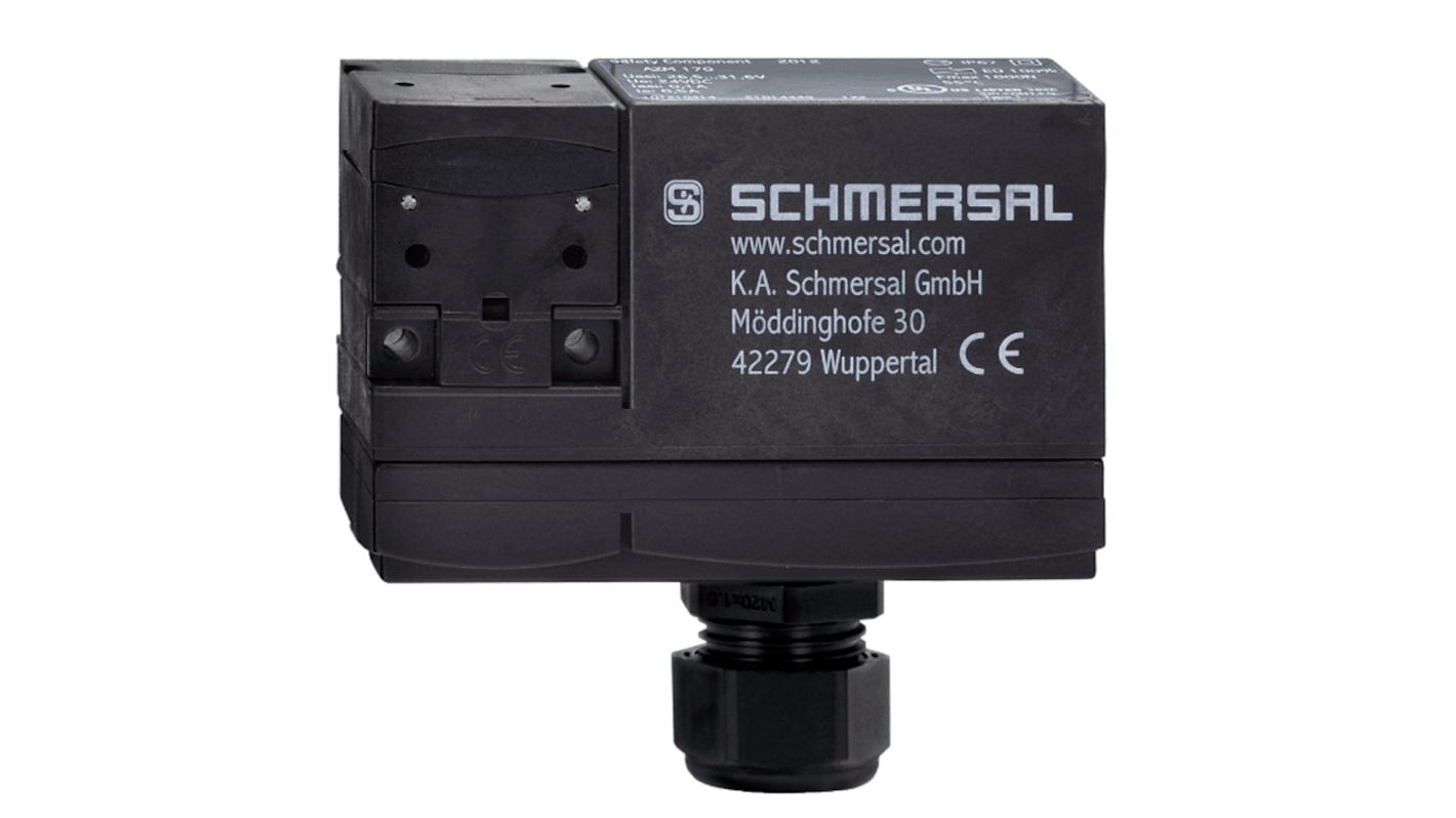 Schmersal AZM 170 Series Solenoid Interlock Switch, Power to Lock, Power to Unlock, 24V ac/dc, 1NC/1NO, Actuator