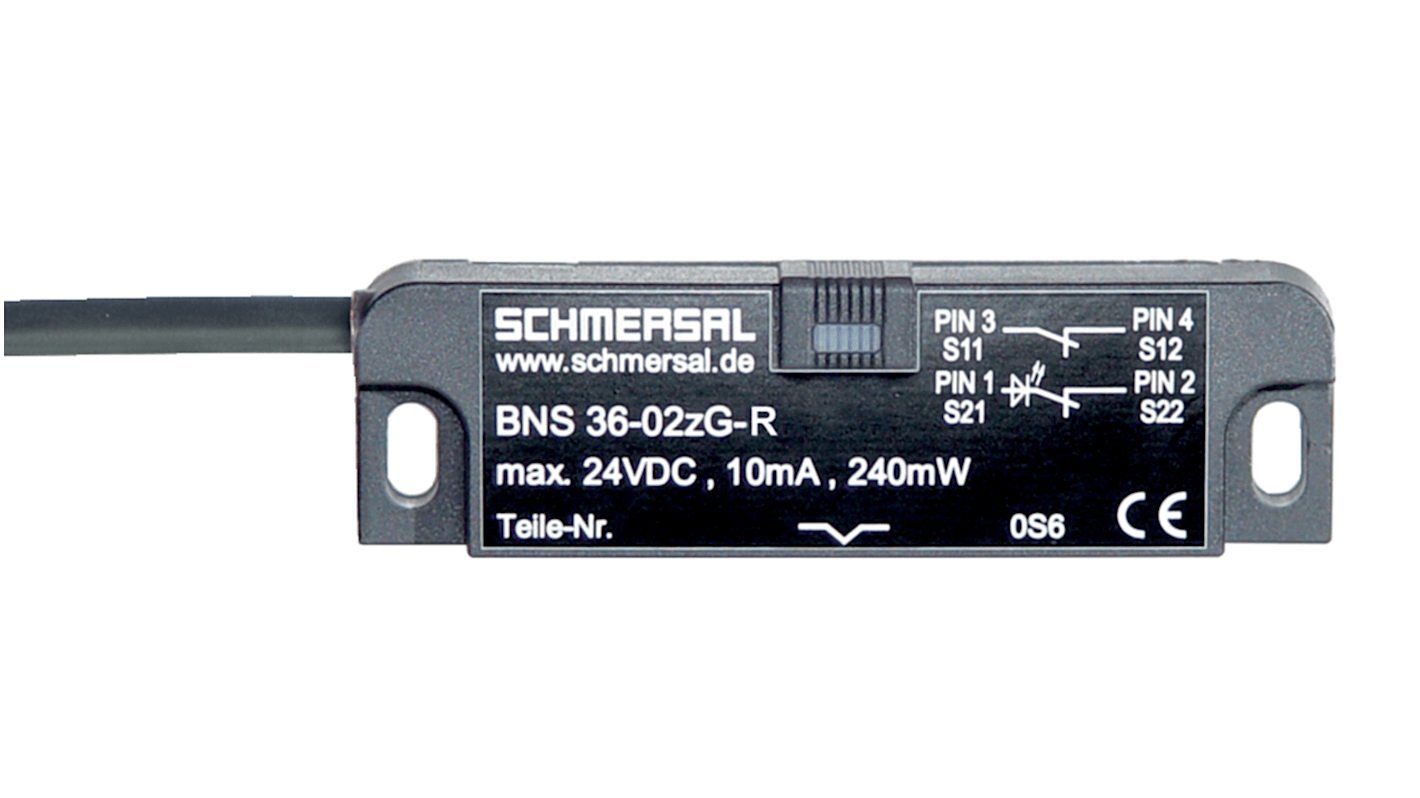 Schmersal BNS 36 Kabel Berührungsloser Sicherheitsschalter aus Glasfaserverstärkter Thermoplast, 2, Magnet