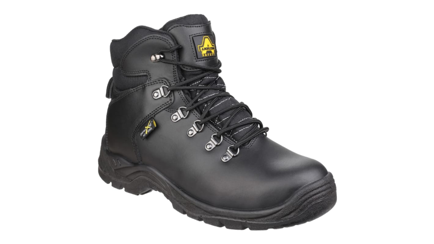 Amblers 26171-43655 Black Steel Toe Capped Unisex Safety Boots, UK 3, EU 35