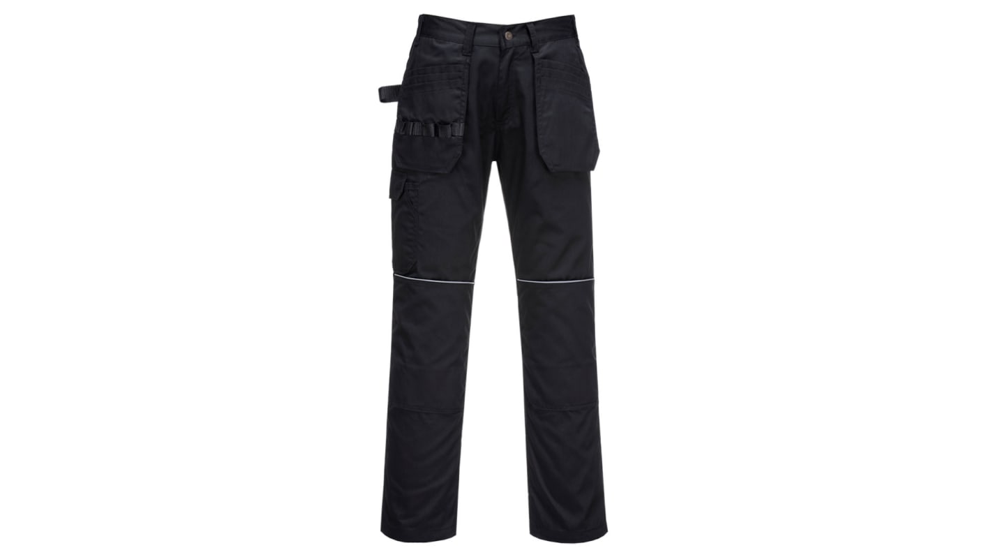 Portwest C720 Unisex Hose , 35 % Baumwolle, 65 % Polyester Schwarz/Grün/Weiß/Gelb, Größe 88cm / 34Zoll x 33Zoll