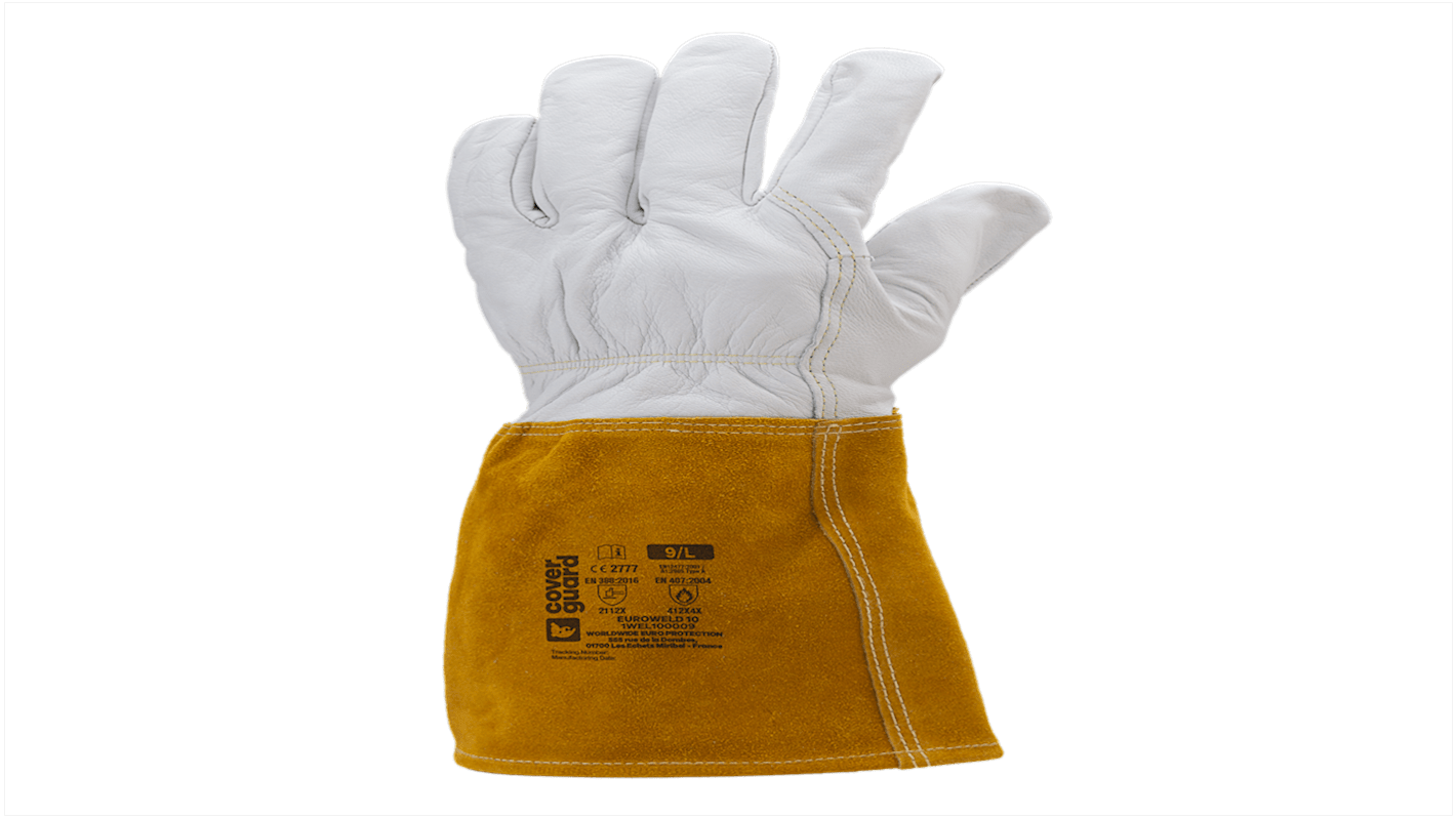 Coverguard EUROWELD 100 Grey Leather Heat Resistant Work Gloves, Size 11, XXL