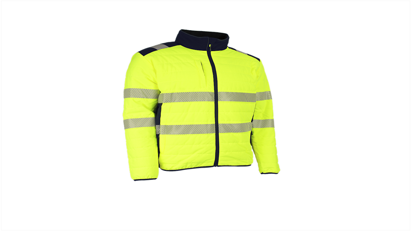 Chaleco acolchado de alta visibilidad Unisex Coverguard de color Negro/verde/blanco/amarillo, talla S