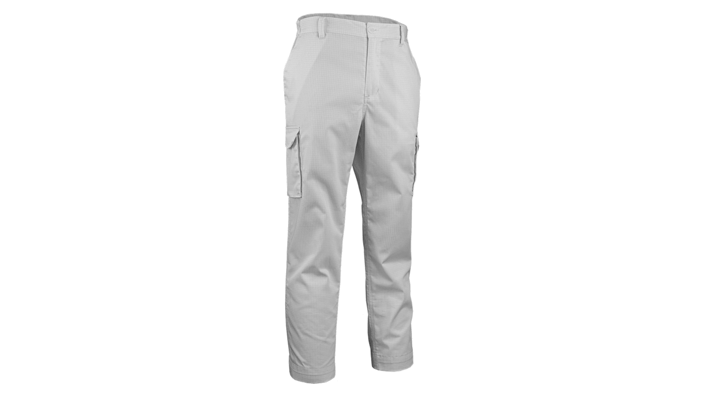 Pantalón para Unisex, Blanco, Resistentes a la abrasión, 2 % fibra antiestática, 33 % algodón, 65% poliéster 5TRP010 92