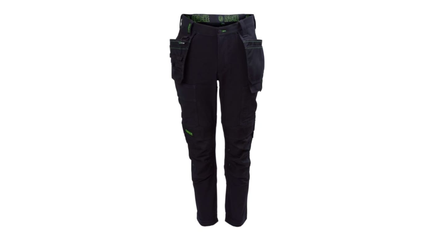 Apache Calgary Black 8% Elastane, 92% Nylon Abrasion Resistant Trousers 36in, 92cm Waist