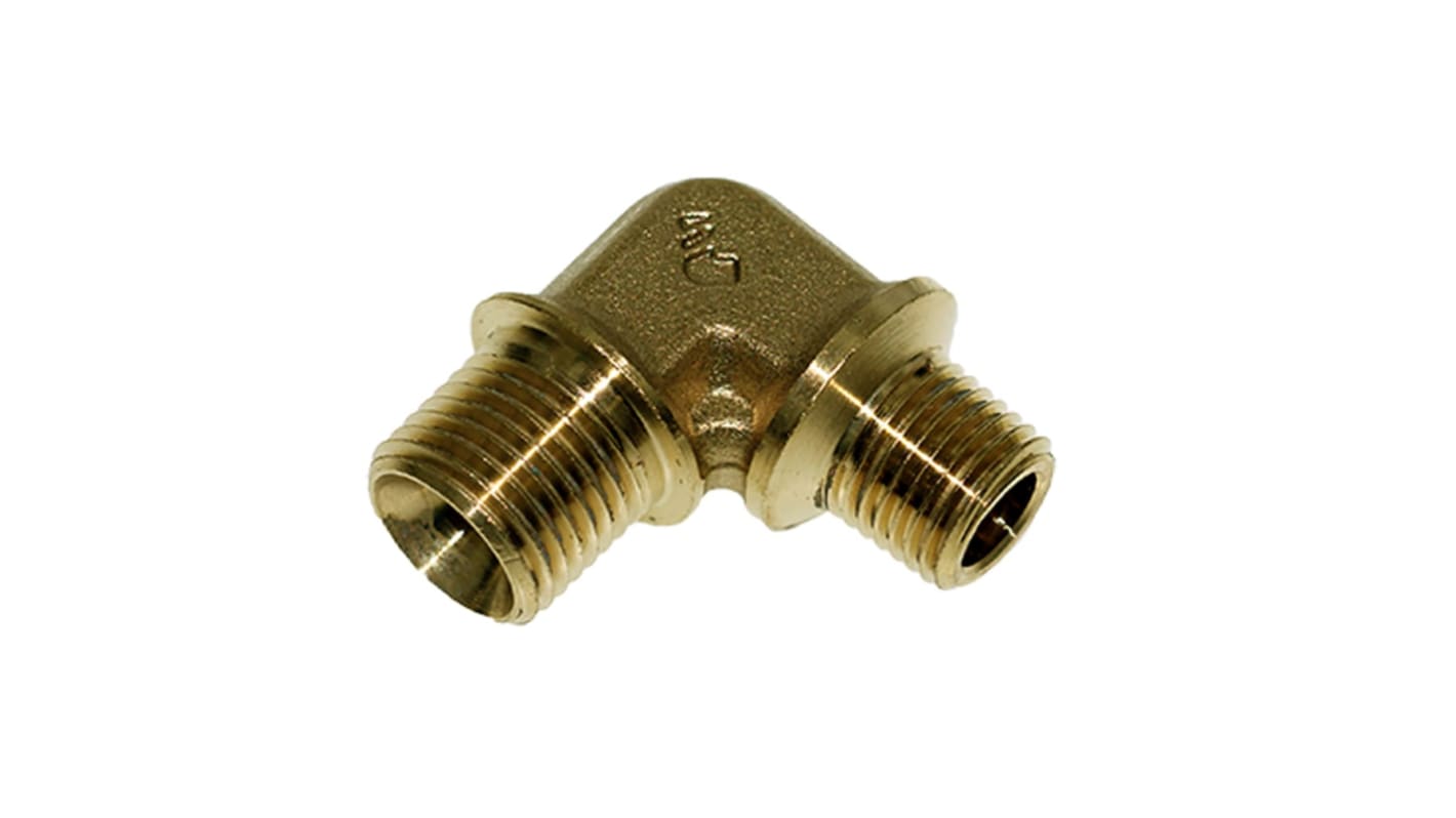 Legris Brass Pipe Fitting, 90° Compression 90° Elbow, Male BSPT 1/8in 6mm
