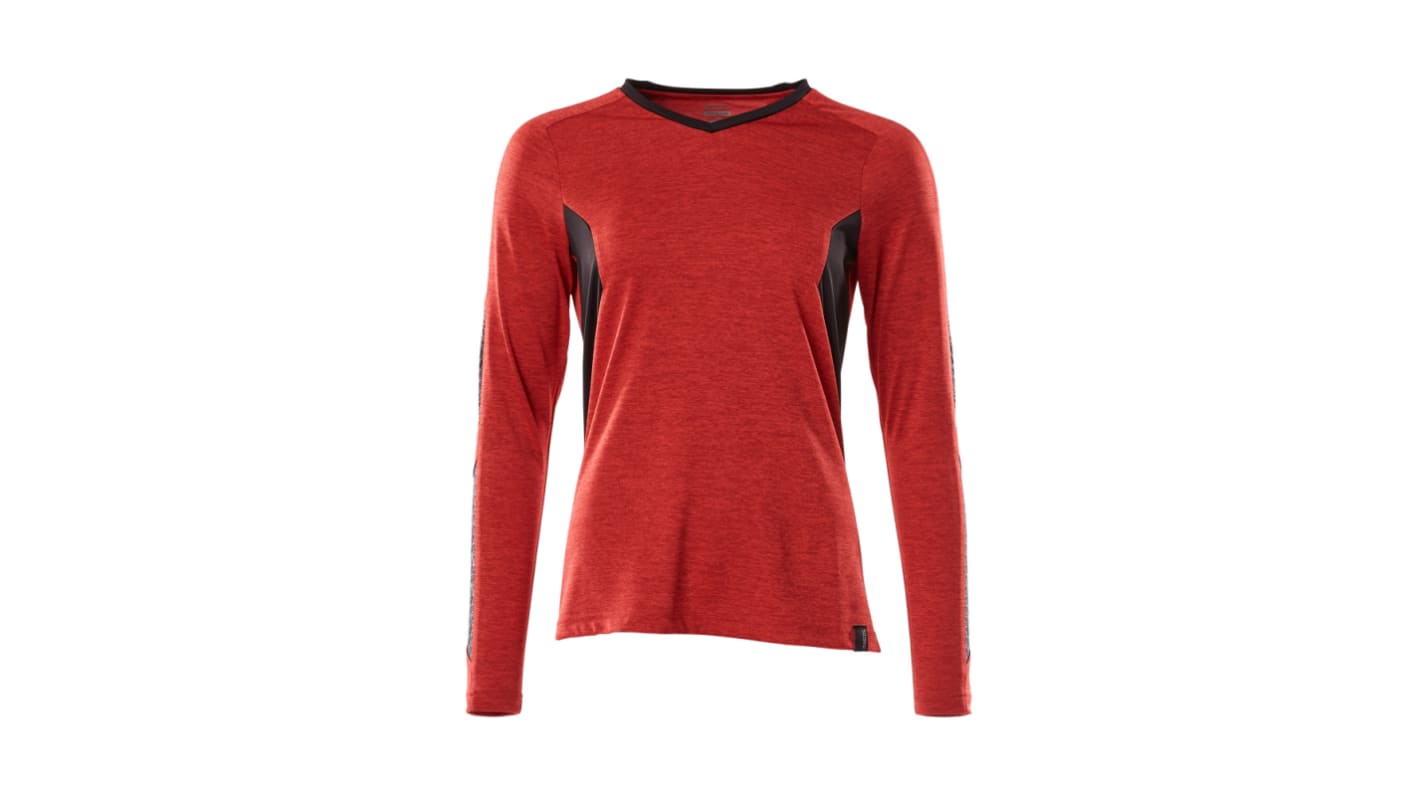 Mascot Workwear Red/Black 45% Polyester, 55% Coolmax Pro Long Sleeve T-Shirt, UK- XS