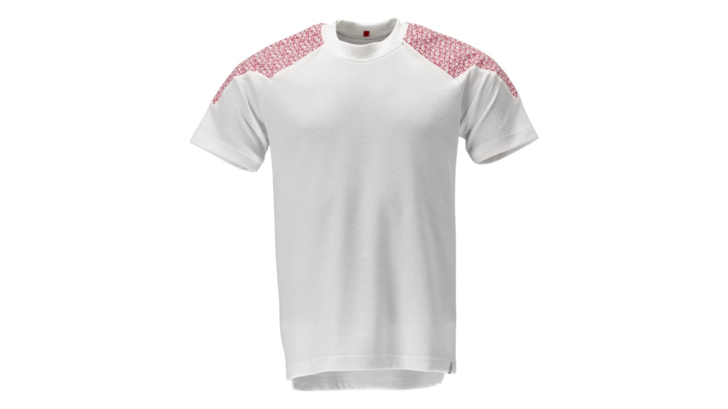 Tričko, Bílá/červená, 20% bavlna, 80% polyester, UK: XL Krátké
