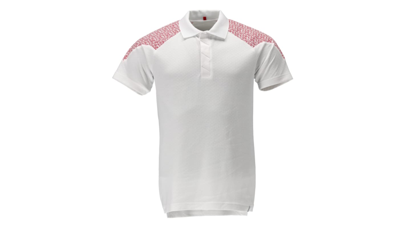 Mascot Workwear 20083-933 White/Red 20% Cotton, 80% Polyester Polo Shirt, UK- XXL, EUR- XXL