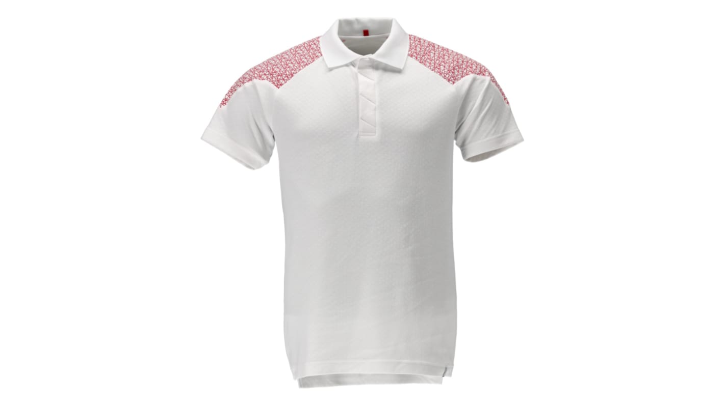 Mascot Workwear 20083-933 White/Red 20% Cotton, 80% Polyester Polo Shirt, UK- 4XL
