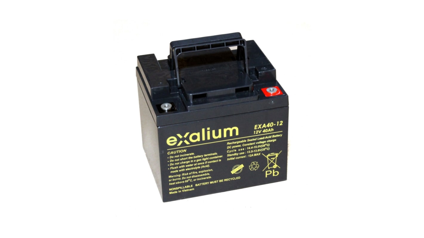 Exalium 12V M6 Lead Acid Battery, 40Ah