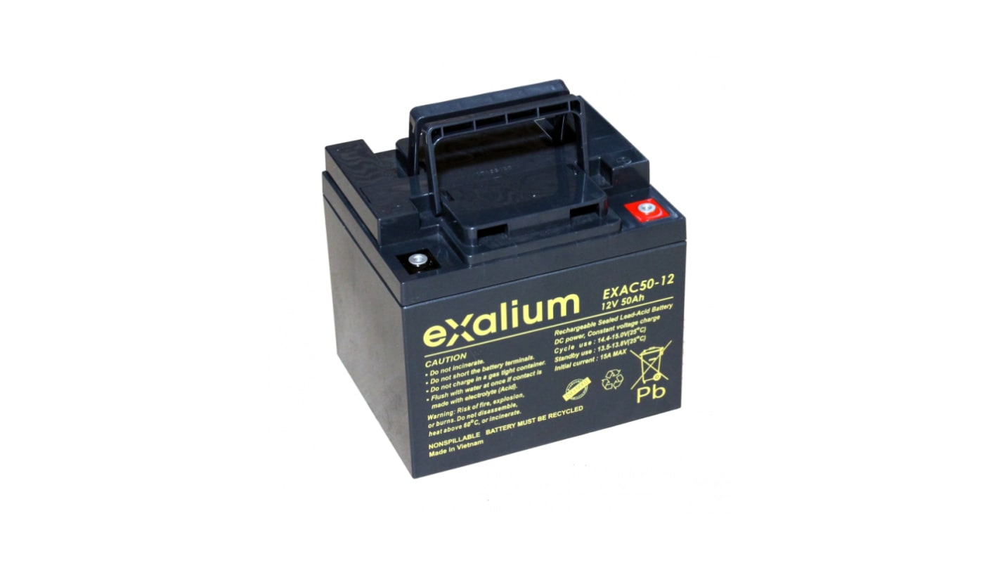Exalium EXALIUM EXAC Bleiakku, 12V / 50Ah, M6-Anschluss, 198 X 166 X 171mm